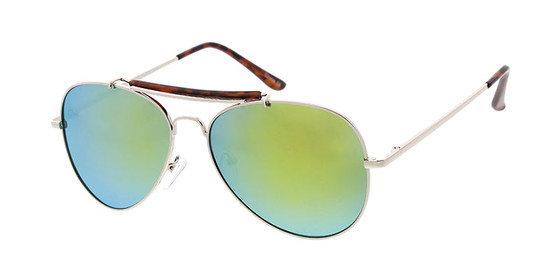 Aviator Sunglasses - White Frame / Silver Mirror Lens – Sunnytop Shop