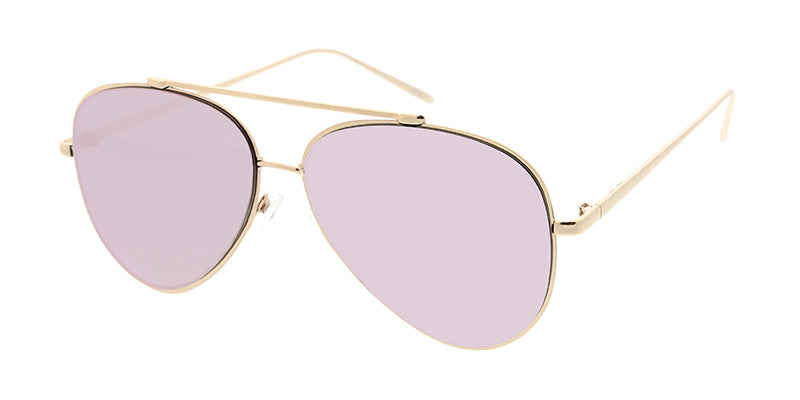 Gold Frame Rose Gold Flat Lens Aviators