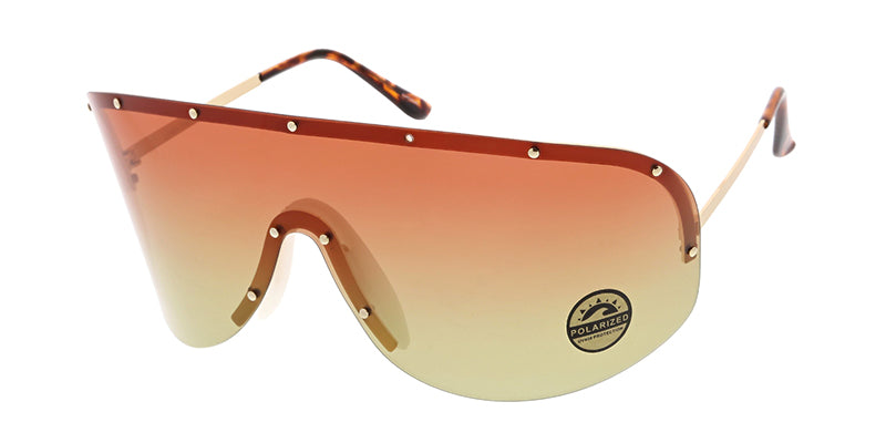Rimless Sunglasses - Orange/gray - Ladies