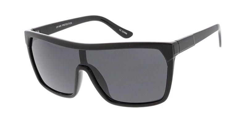 Men Flat Top Shield Sunglasses