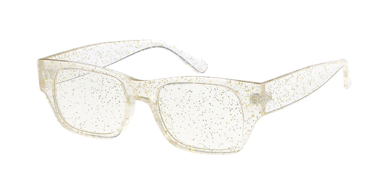 Womens transparent glitter square sunglasses D2-7575GLT - City