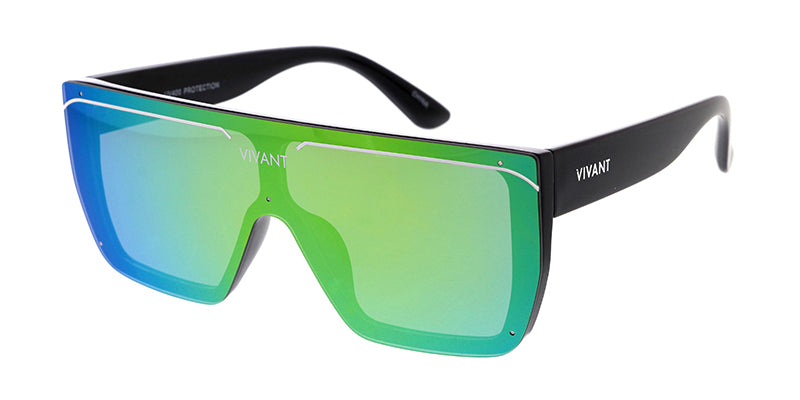 80058VE VIVANT EYEWEAR Women's Plastic Large Flat Top Rimless Shield F –  Sunny Sunglasses