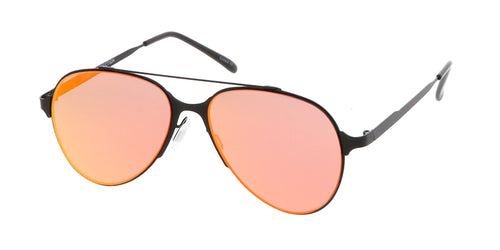 4377REV Unisex Metal Medium Thin Aviator Frame w/ Spectrum Color Mirror Lens