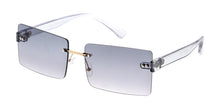 5148CRY/COL Women's Metal Medium Square Rimless Crystal Color Frame w/ Color Lens