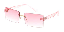 5148CRY/COL Women's Metal Medium Square Rimless Crystal Color Frame w/ Color Lens