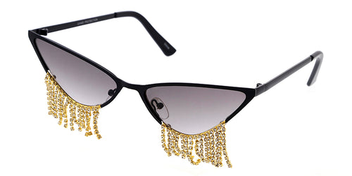 5167RH Women's  Metal Medium Cat Eye Frame w/ Hanging Rhinestone