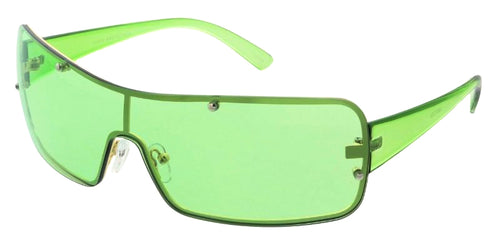 5267COL Unisex Metal Small Y2K Inspired Shield Frame w/ Colored Lens