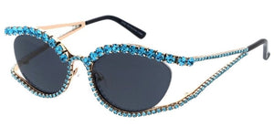 5311RH Women's Large Cat Eye Vintage Inspired Rhinestone Encrusted Frame