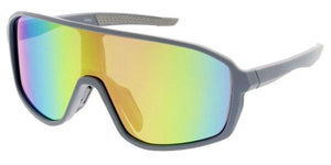 80751ME/RV Men's Plastic Large Sports Shield w/ Color Mirror Lens