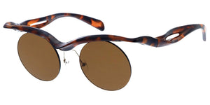 80852 Unisex Medium Half Frame Vintage Inspired Round Frame