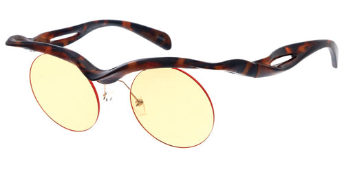 80852 Unisex Medium Half Frame Vintage Inspired Round Frame