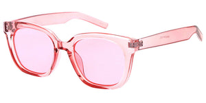 80862CRY/COL Women's Plastic Large Square  Crystal Color Frame w/ Color Lens