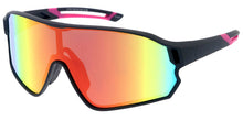 80868ME/RV Men's Plastic Large Sports Shield w/ Color Mirror Lens