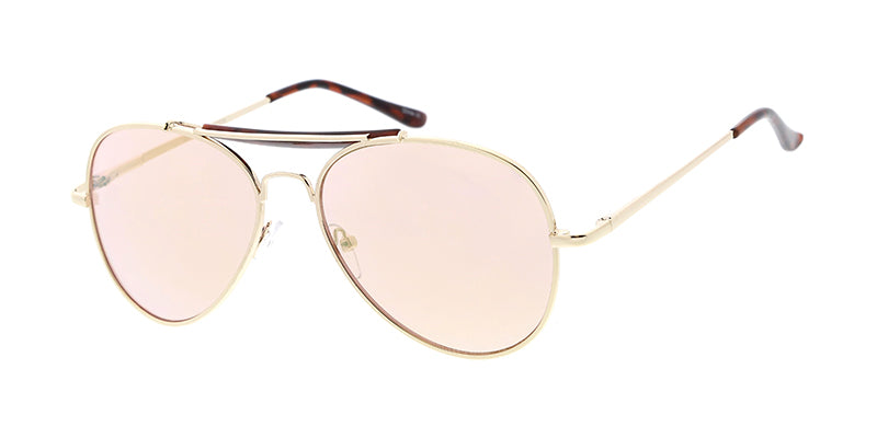 Gold Frame Rose Gold Flat Lens Aviators