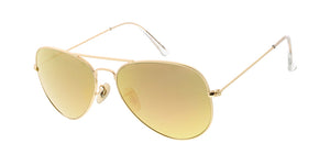 3933GLS/REV Unisex Classic Large Metal Aviator w/ Color Mirror Glass Lens