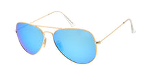 3933GLS/REV Unisex Classic Large Metal Aviator w/ Color Mirror Glass Lens