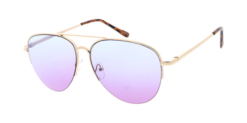 3966COL/MH Women's Metal Standard Aviator Half-Frame w/ Two Tone Lens