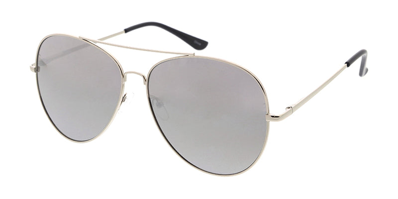 4168MIR/MH Unisex Metal Oversized Aviator w/ Silver Mirror Lens