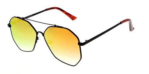 4511RV Unisex Metal Large Geometric Aviator w/ Color Mirror Lens