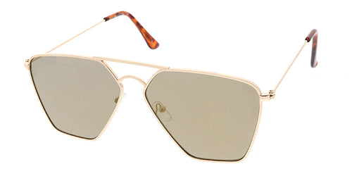 4636RV Unisex Metal Geometric Aviator w/ Color Mirror Lens