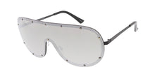 4724RV Unisex Metal Large Studded Rimless Shield w/ Color Mirror Lens