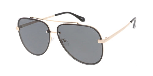 4768 Unisex Metal Large Rimless Aviator