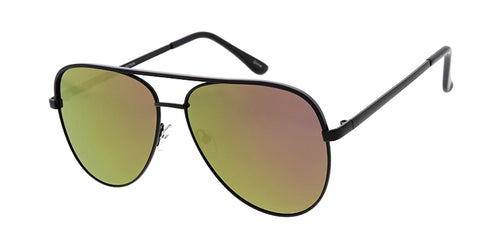 4807RV Unisex Metal Large Aviator w/ Color Mirror Lens