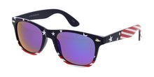 6265USA/RV Unisex Plastic WF Frame w/ USA Flag Print and Color Mirror Lens