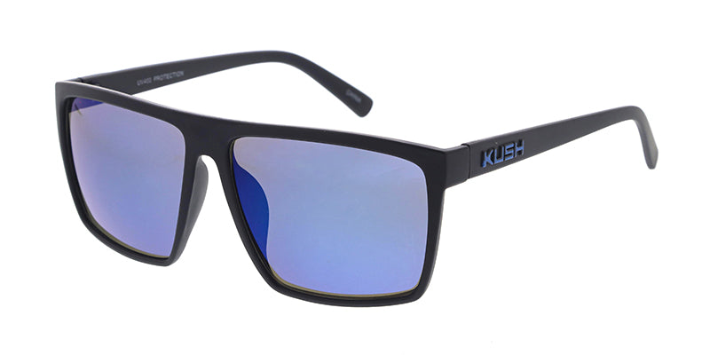 6477KSH/RV KUSH Plastic Medium Rectangular Flat Top Frame w/ Color Mirror Lens