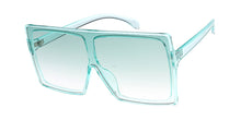 7805CRY/COL Women's Plastic Oversized Rectangular Crystal Color Shield Frame w/ Color Lens