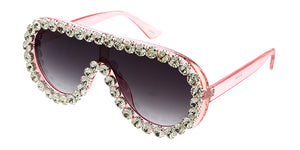 80187RH Women's Plastic Large Aviator Rhinestone Frame