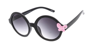 K6616G/RH Kids' Plastic Round Frame w/ Butterfly Rhinestone Accent