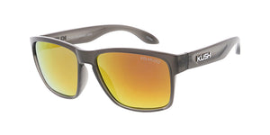 KU-POL007RV KUSH Plastic Medium Square Crystal Grey Frame w/ Polarized Color Mirror Lens