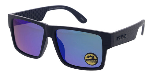 KU-POL022RV KUSH Large Rectangular Flat Top Faux Woodgrain Frame w/ Polarized Color MirrorLens